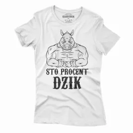 koszulka-damska-tshirt-sto-procent-dzik-silownia