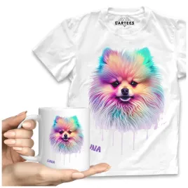 koszulka-meska-kubek-pies-pomeranian-prezent