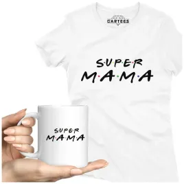koszulka-damska-kubek-super-mama-prezent-dla-mamy