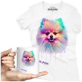 koszulka-damska-kubek-pies-pomeranian-prezent