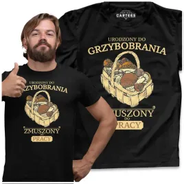 koszulka-meska-urodzony-do-grzybobrania-tshirt