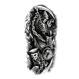 tatuaz-zmywalny-tymczasowy-aniol-smierci-klepsydra