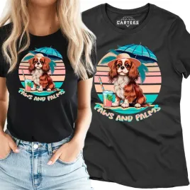 koszulka-damska-paws-and-palms-cavalier-wakacyjny