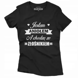 koszulka-damska-jestem-aniolem-a-mam-zlosnika