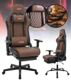 fotel-gamingowy-brazowy-dla-gracza-regulowana-wysokosc-z-podnozkiem