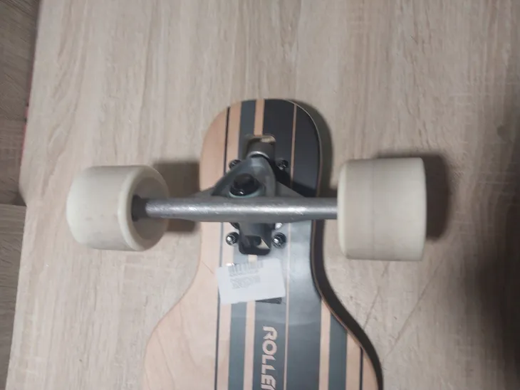 deskorolka-rollercoaster-longboard-drop-through-wzor-paski-stan-nowy