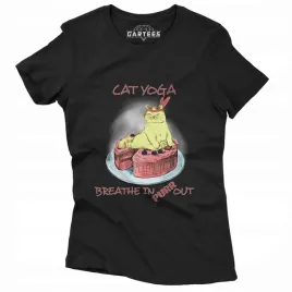koszulka-damska-cat-yoga-smieszny-prezent-tshirt