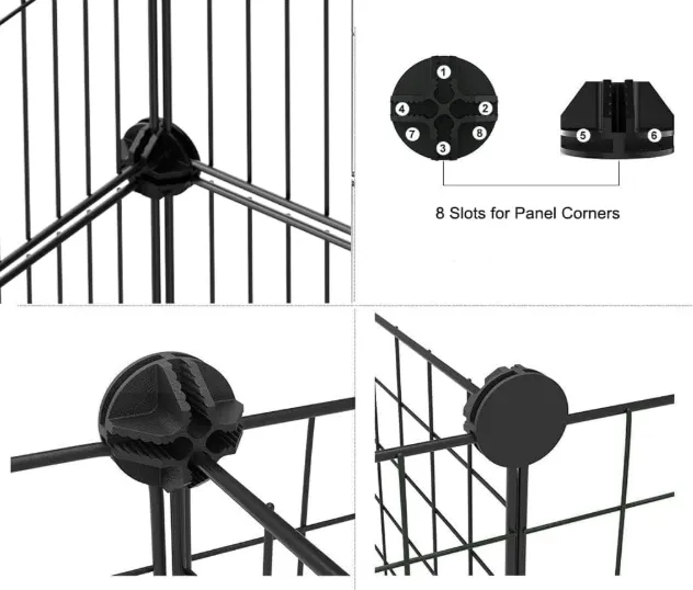 modulowy-kojec-dla-gryzoni-psa-wybieg-klatka-z-mata-wodoodporna-kolor-czarny