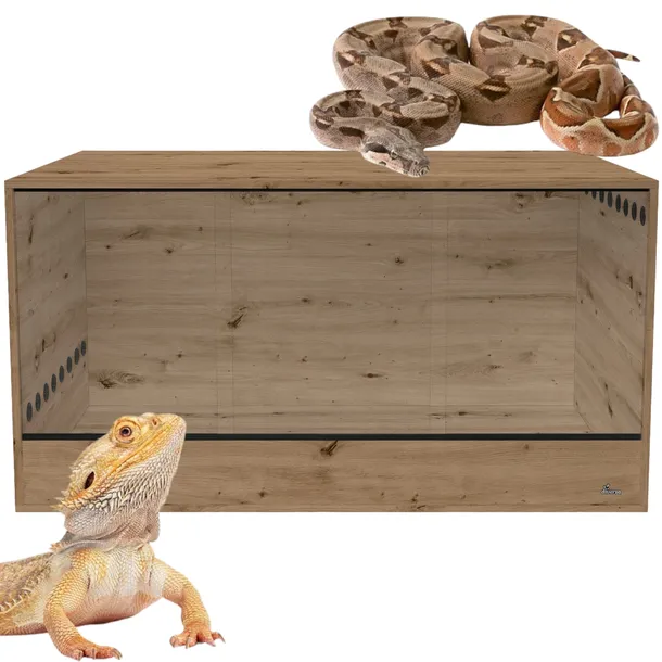 Diversa Terrarium z Płyty Meblowej z Wentylacją 150x80x80cm Dąb Artisan