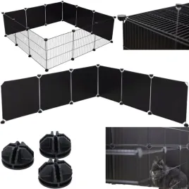 pelne-scianki-rozbudowa-do-kojca-dla-krolika-6-elementow-35x35cm-czarne