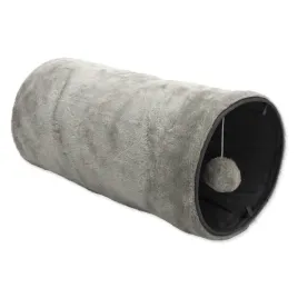 mc-szeleszczacy-pluszowy-tunel-z-pilka-zabawka-dla-kota-szary-50x24-cm