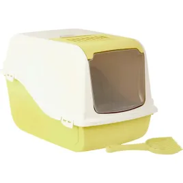 kuweta-dla-kota-kryta-57cm-ariel-filtr-lopatka-bialo-zolty-cytrynowy