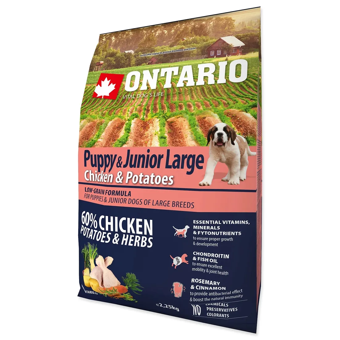 dobra-karma-pokram-dla-psow-duzych-ras-puppy-and-junior-kurczak-225-kg-marka-ontario