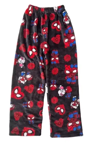 Spodnie piżamowe Spider-Man / Hello Kitty - spodnie domowe, anime, unisex
