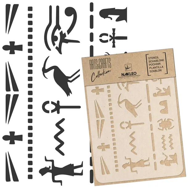 szablon malarski scrapbooking - craft // EGIPSKIE HIEROGLIFY A5 (15x21cm)