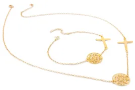 zloty-komplet-celebrytka-azur-krzyzyk-srebro-925