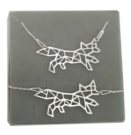 komplet-lisek-origami-celebrytka-srebro-rodowane
