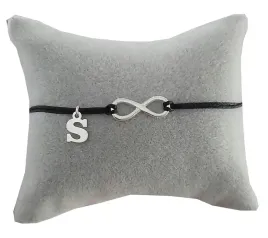 bransoletka-sznurkowa-infinity-literka-srebro-925