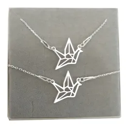 komplet-zuraw-origami-celebrytka-srebro-925