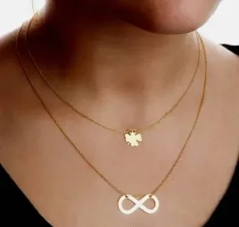naszyjnik-celebrytka-zestaw-koniczynka-i-infinity