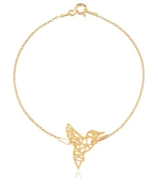 zlota-bransoletka-koliberek-origami-srebro-925