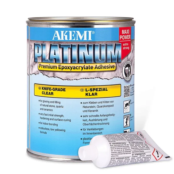 AKEMI PLATINIUM MLECZNY KLEJ ŻYWICA EPOXY AKRYLOWA DO KAMIENIA GRESU SPIEKU