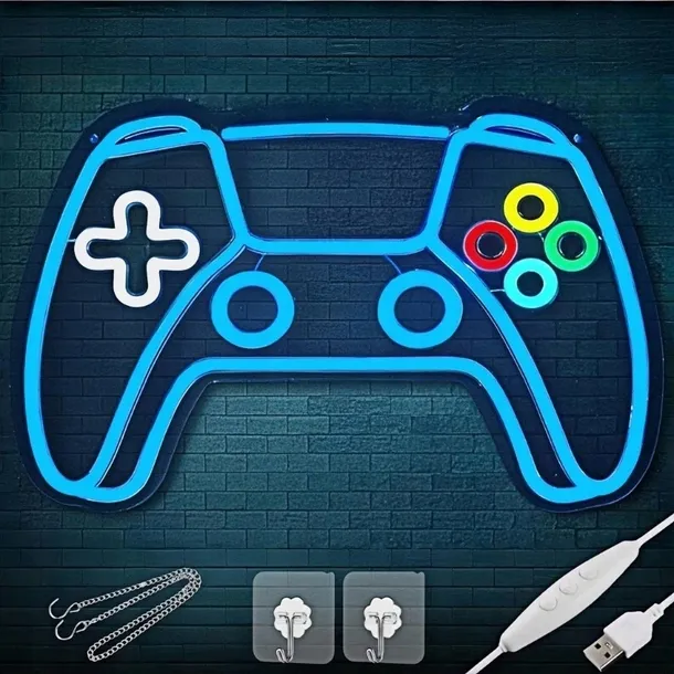 neon-led-ps5-controller-gamepad-regulacja-jasnosci-usb-stan-nowy