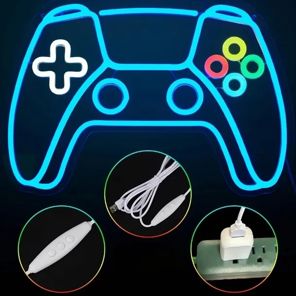 neon-led-ps5-controller-gamepad-regulacja-jasnosci-usb-stan-nowy
