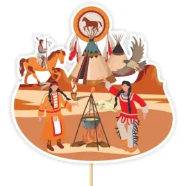 topper-papierowy-indianska-wioska-20-cm