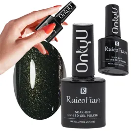 czarno-zielony-hybrydowy-lakier-do-paznokci-z-brokatem-lakier-uv-onlyu-l105