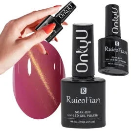 brzoskwiniowo-fioletowy-hybrydowy-lakier-z-polyskiem-lakier-uv-onlyu-l147