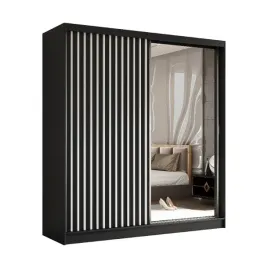 szafa-dwudrzwiowa-200-cm-czarna-z-bialymi-lamelami-lam200