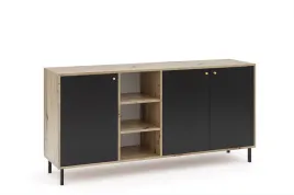 komoda-niska-160-cm-dab-artisan-czarny-mat-mok-1