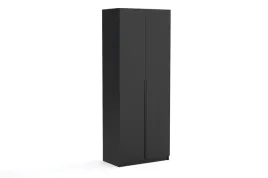 szafa-dwudrzwiowa-90-cm-czarna-uchwyt-czarny-z-polkami-drazkiem-bristol