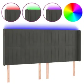 zaglowek-do-lozka-z-led-ciemnoszary-183x16x118-128cm-aksamit