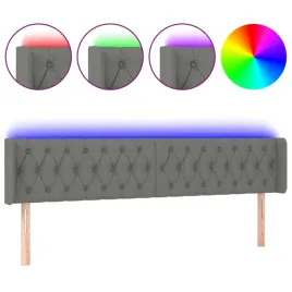 zaglowek-do-lozka-z-led-ciemnoszary-203x16x78-88-cm-tkanina