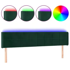 zaglowek-do-lozka-z-led-ciemnozielony-163x16x78-88cm-aksamit