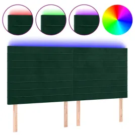 zaglowek-do-lozka-z-led-ciemnozielony-200x5x118-128-cm