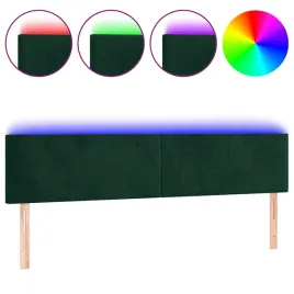 zaglowek-do-lozka-z-led-ciemnozielony-200x5x78-88-cm-aksamit