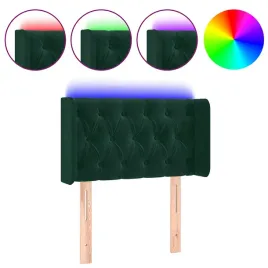 zaglowek-do-lozka-z-led-ciemnozielony-83x16x78-88-cm-aksamit