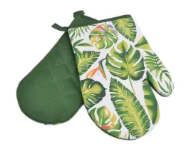 komplet-2-rekawice-kuchenne-zielone-lisciemonstera