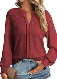 lekka-bluzka-damska-v-neck-strukturalna-luzny-kroj-rekaw-dlugi-bordowy-s