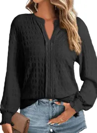 lekka-bluzka-damska-v-neck-strukturalna-luzny-kroj-rekaw-dlugi-czarny-s