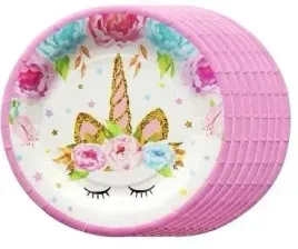 talerzyki-rozowe-jednorozec-papierowe-18cm-6szt
