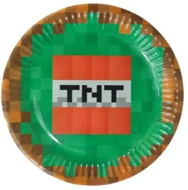 talerzyki-zielone-piksele-tnt-na-urodziny-6szt