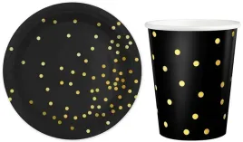 zestaw-czarny-zlote-kropki-talerzyki-kubeczki-12sz