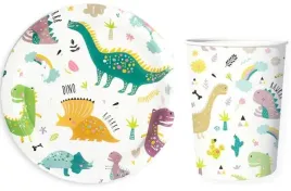 zestaw-dinozaury-talerzyki-kubeczki-urodziny-12szt