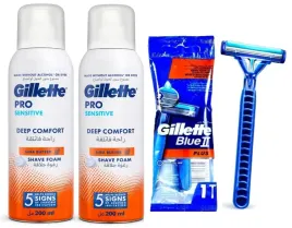 gillette-pianka-do-golenia-2szt-dla-mezczyzn-gratis-maszynka-gillette-blue
