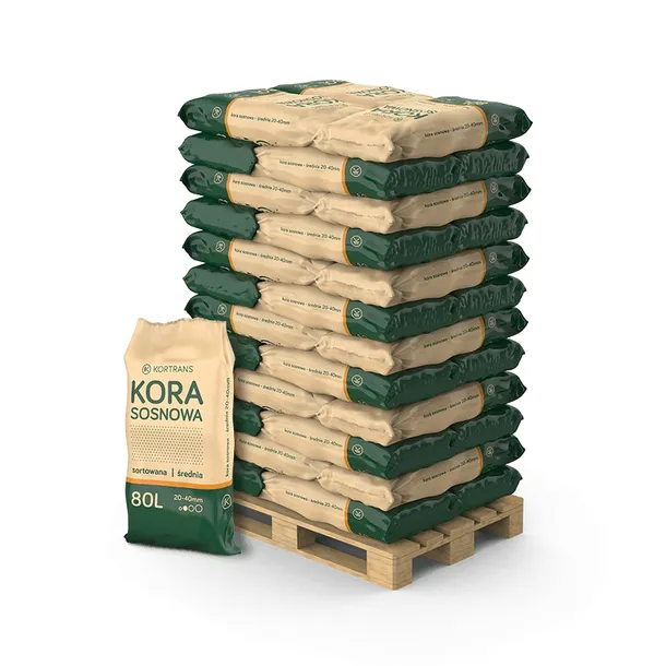 Kora sosnowa, Kora ogrodowa średnia 20-40 mm / 80L / 36 szt.