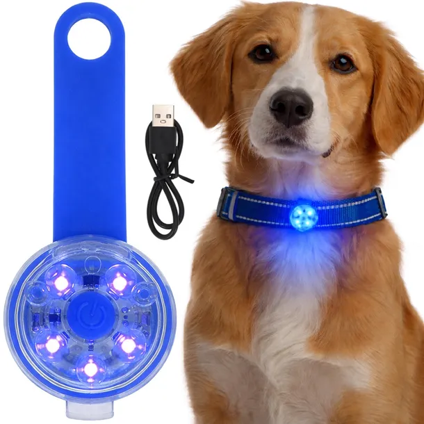 LAMPKA ŚWIECĄCA LED USB LOKALIZATOR ZAWIESZKA NA OBROŻĘ PSA KOTA